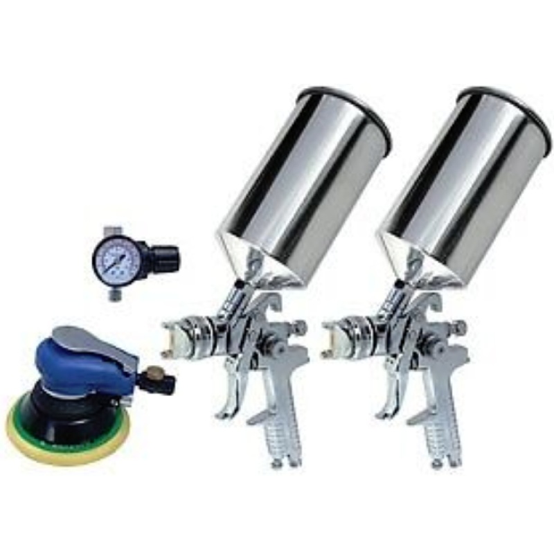 Titan Tools 19223 4 Piece Spray Gun And Sanding Kit