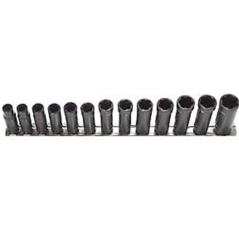 TurboSocket TSCD3813B 13 Piece 3/8" Drive Deep Turbo Socket SAE/ Metric Set