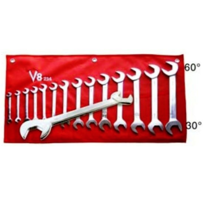 V8 Tools 214 14-Piece SAE Angle Head Combo Wrench Set