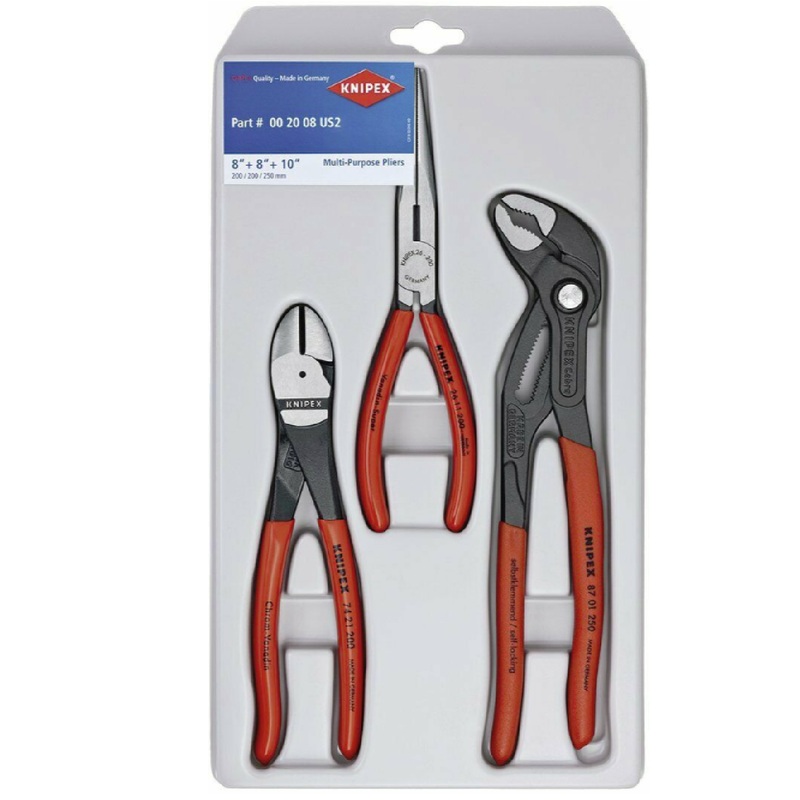 Knipex Tools 00 2008 US2 3 Piece Universal Pliers Set