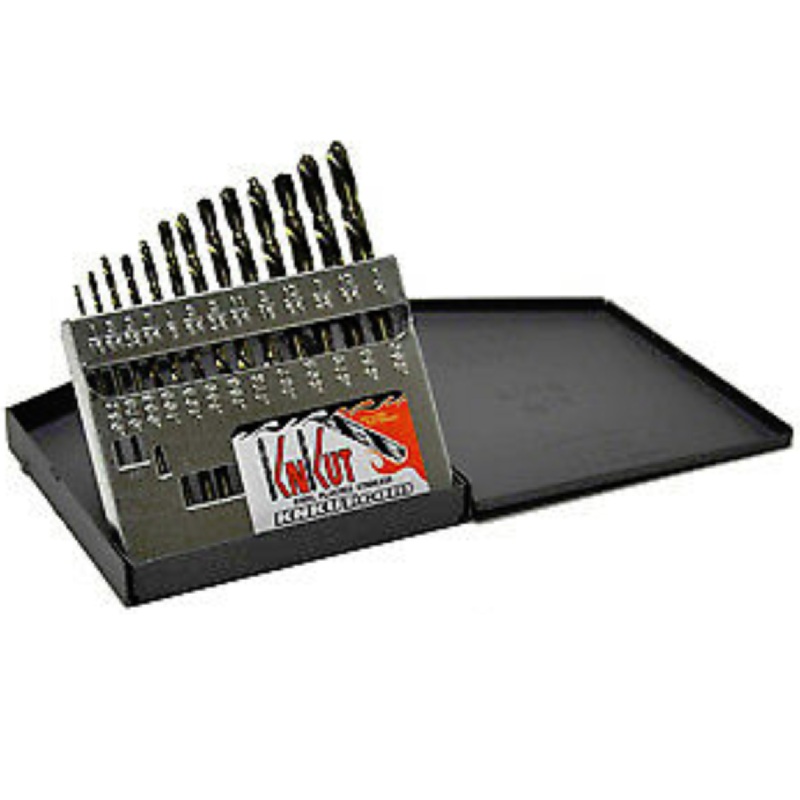 KNKUT 13KK6 13 Piece Left Hand Jobber Length Drill Bit Set