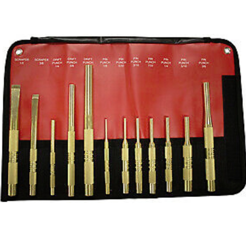 Mayhew Steel 67012 12 Piece Brass Punch And Scraper SAE Set
