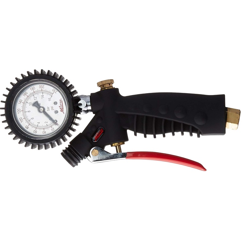 Milton S-575A Pro Analog Pistol Grip Inflator Gauge Ball Foot Chuck And 15" Hose