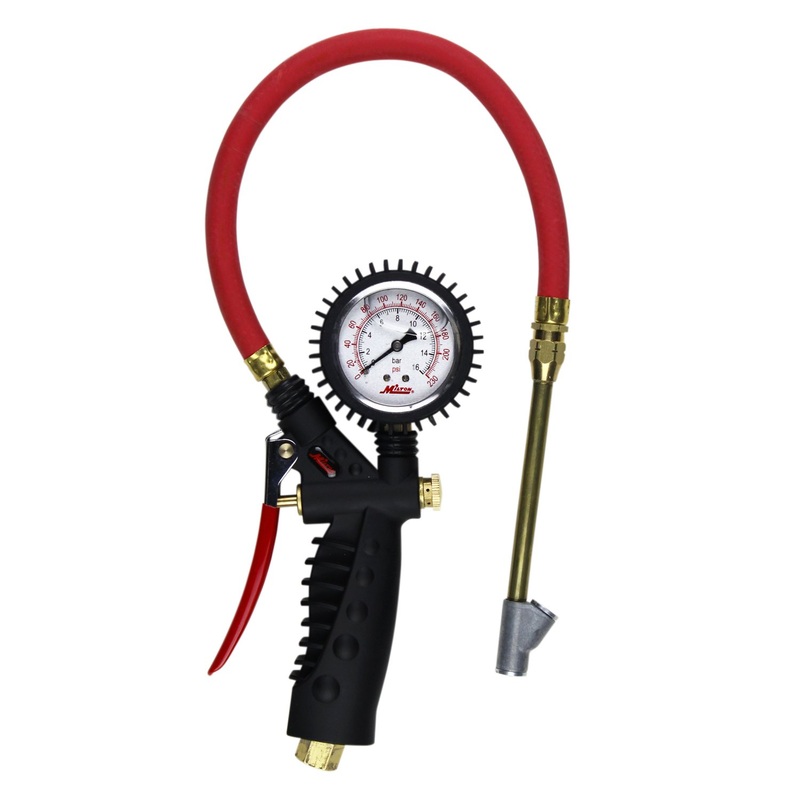 Milton S-577A Pro Analog Pistol Grip Inflator Gauge Straight Foot - 230 PSI