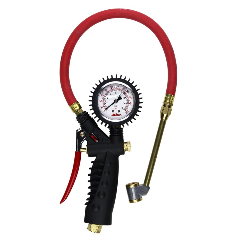 Milton S-578A Pro Analog Pistol Grip Inflator Gauge Large Bore - 230 PSI