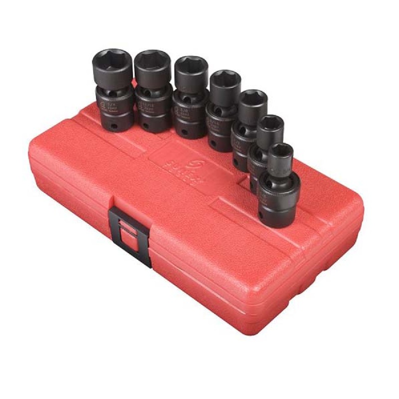 Sunex 3654 7-Piece 3/8" Drive Universal Swivel Socket Set 3/8"-3/4"