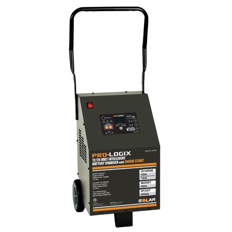 Pro-Logix PL3760 60/40/10/250A 12/24V Intelligent Wheeled Charger with Engine Start