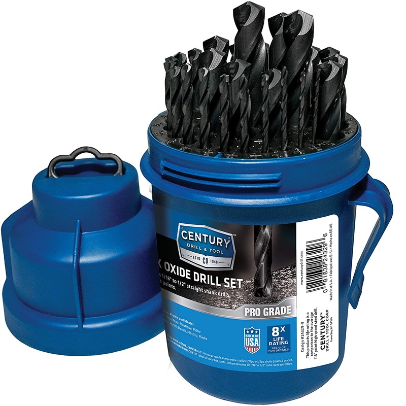 Century Drill & Tool 24329 29-Piece Pro Grade Black Oxide Drill Bit Set