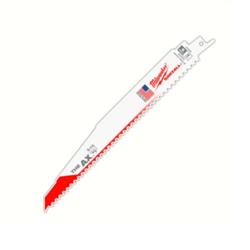Milwaukee 48-00-8026 9" x 5 TPI Sawzall The AX Nail Embedded Wood Blades 1/2"