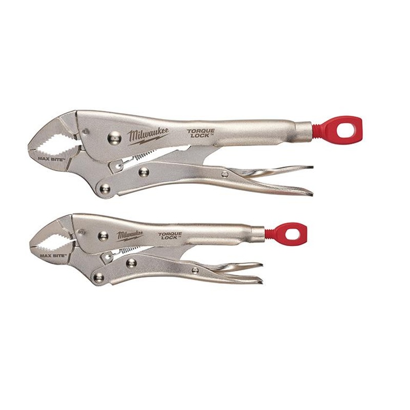 Milwaukee 48-22-3702 2-Piece 7" & 10" Curved Jaw Locking Pliers with Maxbite