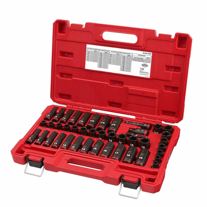 Milwaukee 49-66-7009 43-Piece 3/8" Drive SAE & Metric Shockwave Impact Socket Set