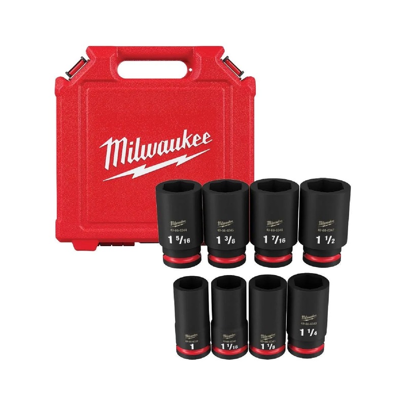 Milwaukee 49-66-7018 8-Piece Deep 3/4" Drive SAE Shockwave Impact Socket Set