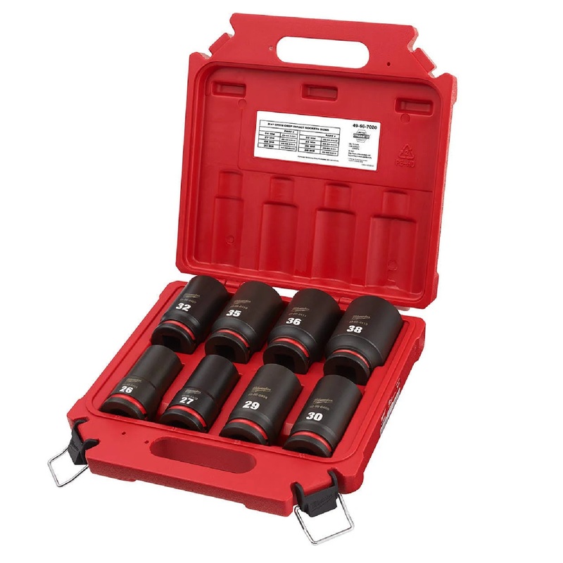 Milwaukee 49-66-7020 8-Piece Deep 3/4" Drive Metric Shockwave Impact Socket Set