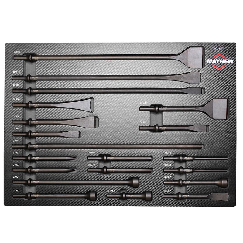 Mayhew 32090F 20-Piece Pneumatic Punch & Chisel Set