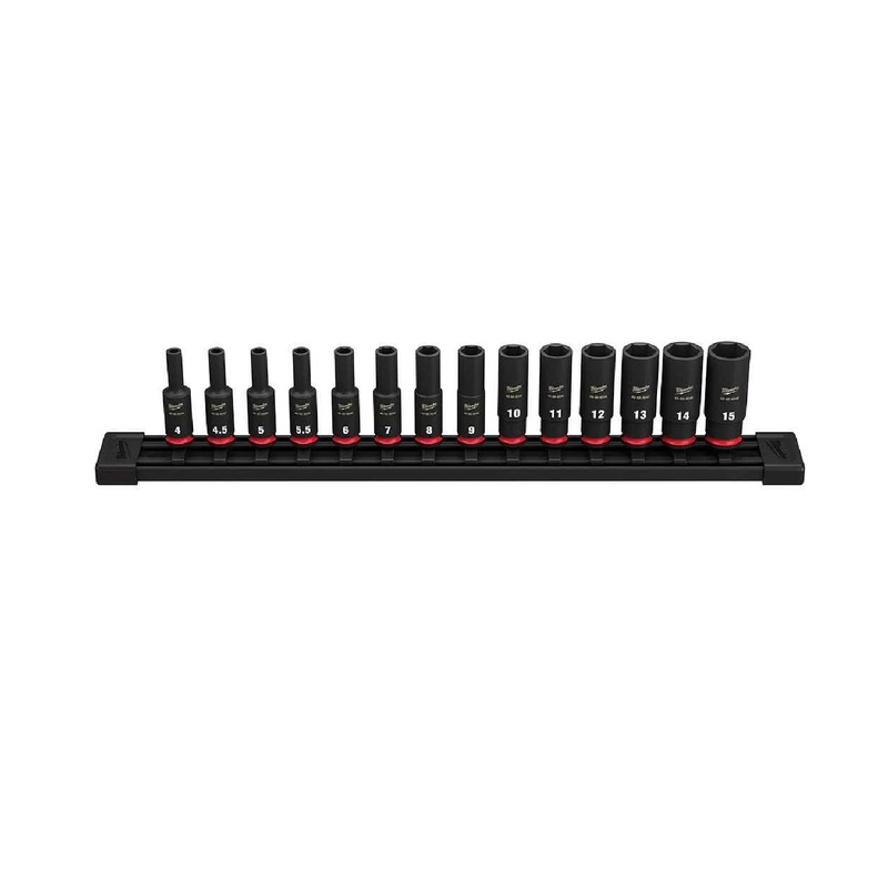 Milwaukee 49-66-7003 Shockwave 14-Piece Deep 1/4" Drive Metric Impact Socket Set
