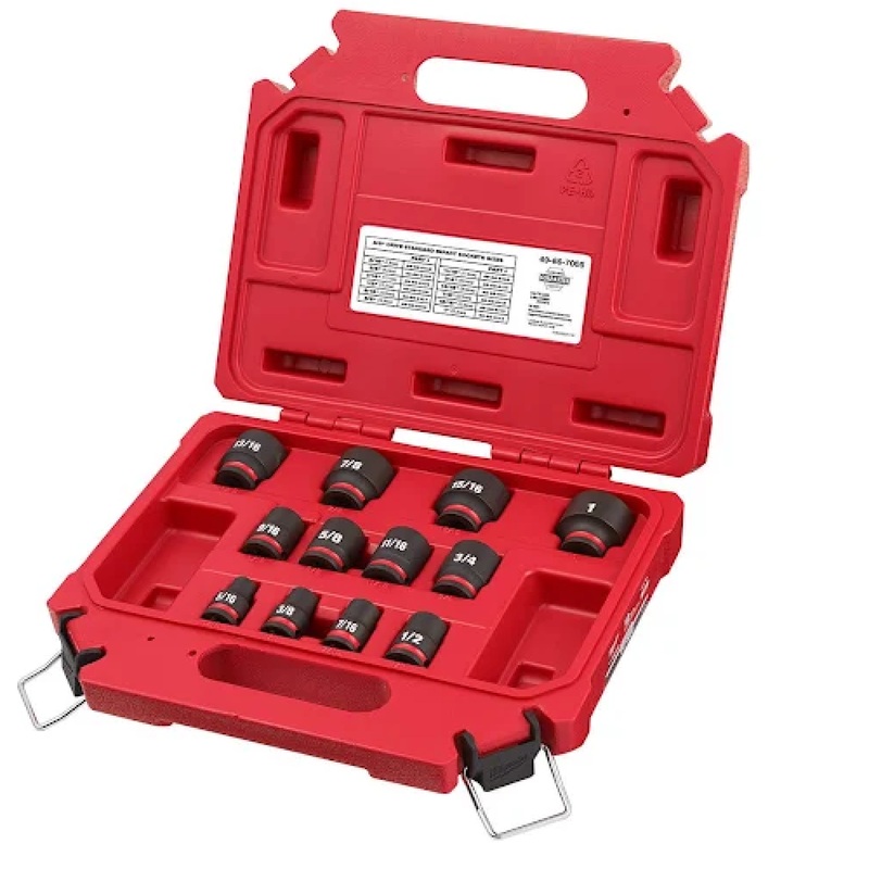 Milwaukee 49-66-7005 12-Piece Shallow 3/8" Drive SAE Shockwave Impact Socket