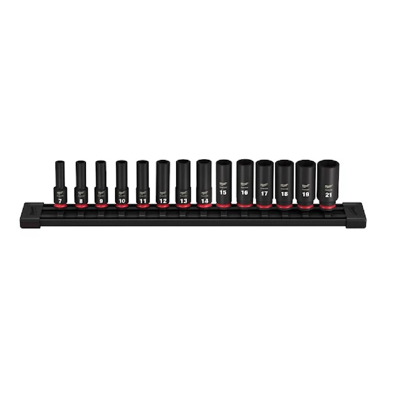 Milwaukee 49-66-7008 14 Piece Deep 3/8" Drive Metric Shockwave Impact Socket