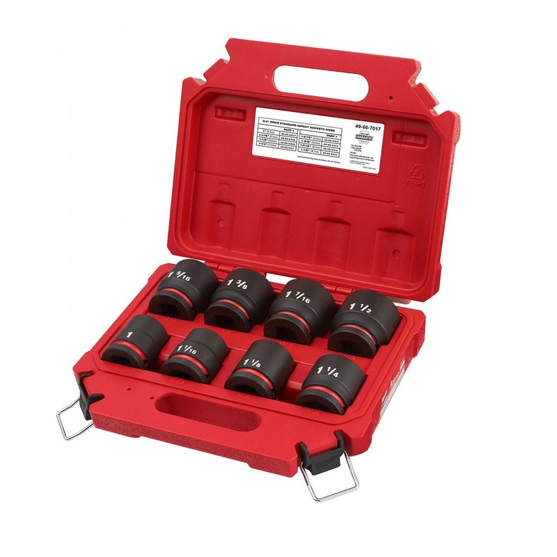 Milwaukee 49-66-7017 8-Piece Shallow 3/4" Drive SAE Shockwave Impact Socket Set