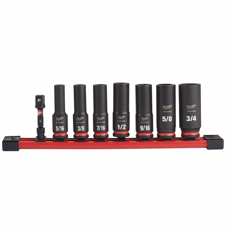 Milwaukee 49-66-7024 8-Piece 3/8" Drive Deep SAE Shockwave Impact Socket Set