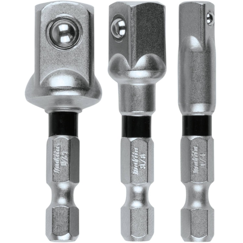 Makita (E-01600) Impact XPS 3 Pc. Square 2" Socket Adapter Set, 1/4", 3/8" and 1/2"