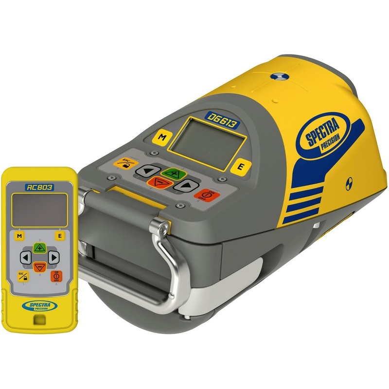 [ USED ] Spectra Precision DG613 Pipe Laser with RC803 Remote Control, Trivet Plate, Target, Rechargeable NiMH Batteries, Charger, Carrying Case for Laying Pipes (Used, Like New)