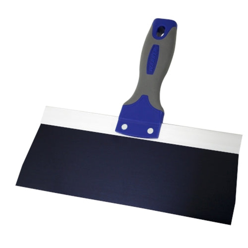 Warner 10" Pro-Grip Blue Steel Drywall Taping Knife, Soft Grip Handle