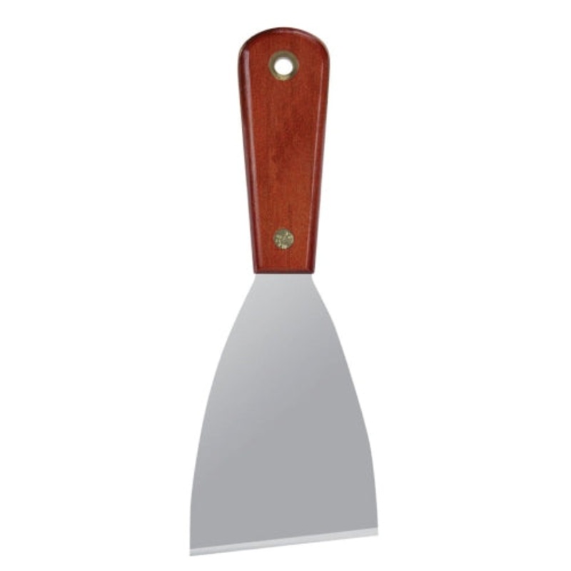 Warner 3" SS Stiff Scraper, Rosewood Handle, Multicolor