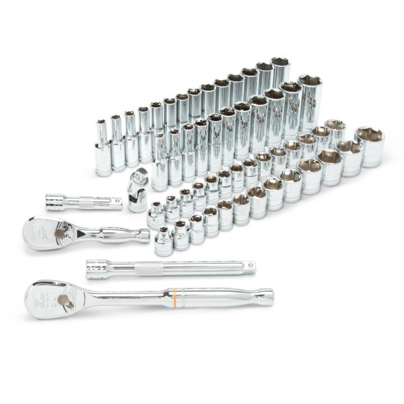 GEARWRENCH 57 Piece 3/8" Drive 6 Point Standard & Deep SAE/Metric Mechanics Tool Set - 80550