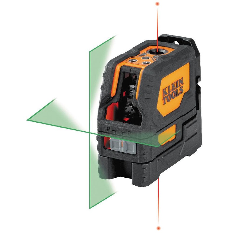 Klein Tools 93LCLGR Self-Leveling Laser Level, Rechargeable, Cross-Line Level with Bright Green Lines, Red Plumb, Magnetic Mounting Clamp