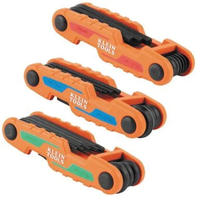 Klein Tools Folding Hex Key with SAE, Metric and TORX Sizes 3pc-70543