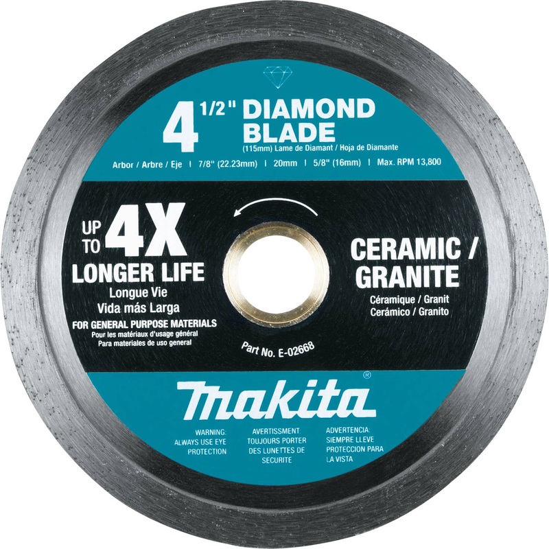 4-1/2" Diamond Blade, Continuous Rim, General Purpose