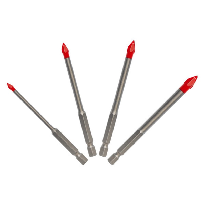 Diablo Hard Tile & Stone Carbide Tipped Drill Bit Set - Ideal for Hammer and Rotary Drills - Hex Shank, 3-1/2" Length, 5 Pieces Bits - DMANSP1070S