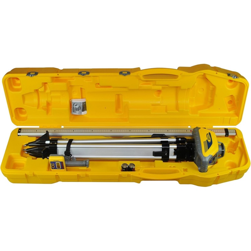 Spectra Precision LL100N-2 Laser Level Kit with HR320 Receiver and Clamp, 15' Grade Rod (Inches), Tripod, and System Case , Yellow LL100N-2 Kit