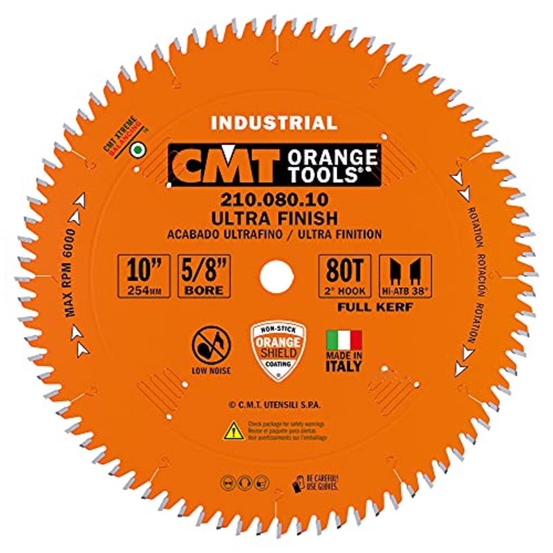 CMT 10 In. x 80T x 5/8 In. Industrial Melamine & Cut-Off Blade