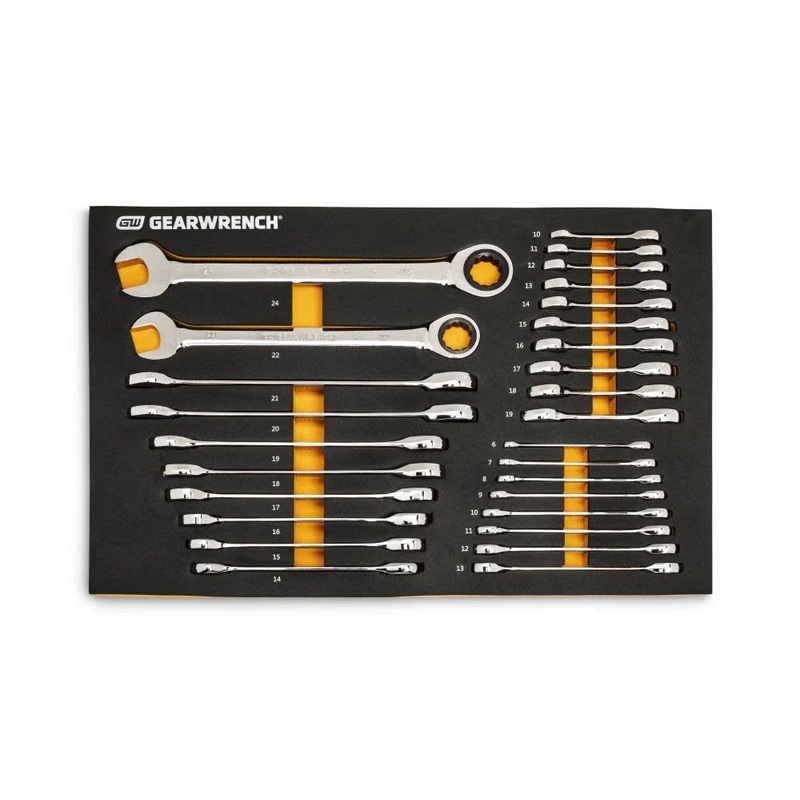 GEARWRENCH Metric Ratcheting Wrench Set 28pc 86527