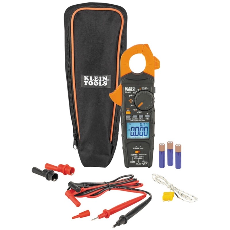 Klein Tools CL445 HVAC Clamp Meter, Auto-Ranging TRMS, NCVT, Measures Voltage, Current, Temperature, Micro Amps, InRush and More
