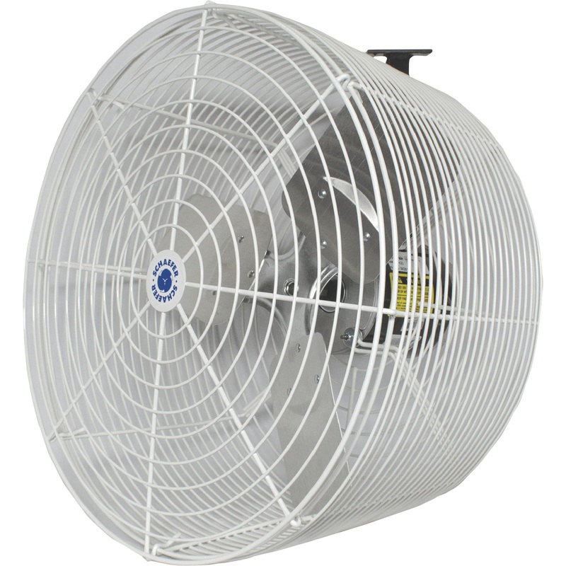 Schaefer VK20 Versa-Kool Deep Guard Greenhouse Air Circulation Fan  20 HAF Wall Mount Fan w/T-shape Mount  Mount Bracket Ventilation Fan  White