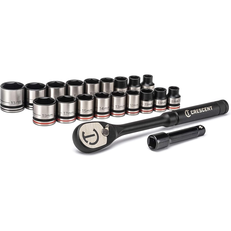 Crescent 20 Piece X10 3/8" Drive 6 Point Standard SAE/Metric Mechanics Tool Set - CSWS38B