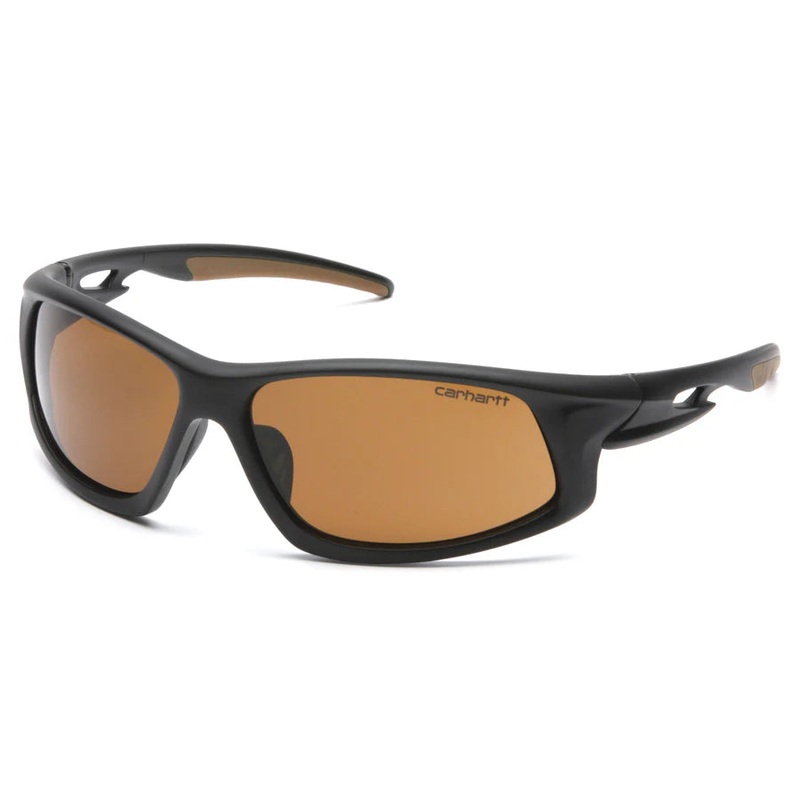 Pyramex Carhartt Ironside Safety Glasses, Retail Clamshell Packaging, Black/Tan Frame, Sandstone Bronze Anti-Fog Lens