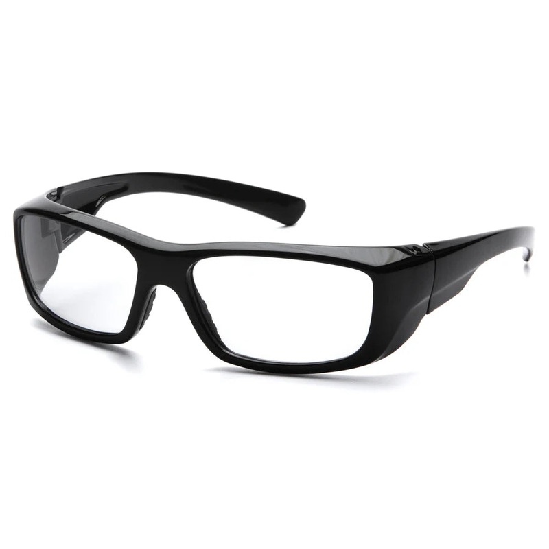 Pyramex Clear Safety Reader Glasses, Scratch-Resistant, Black Frame