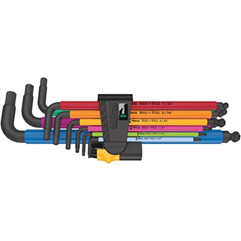Wera Tools 9 Hex-Plus Multicolour Imperial 2 L-Key Set, Imperial, BlackLaser, 9 Pieces