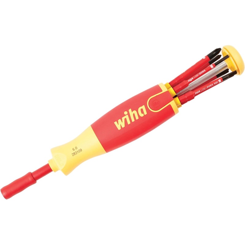 Wiha 28393 7 Piece Insulated SlimLine Ultra-Driver Blade Set Slotted, Phillips