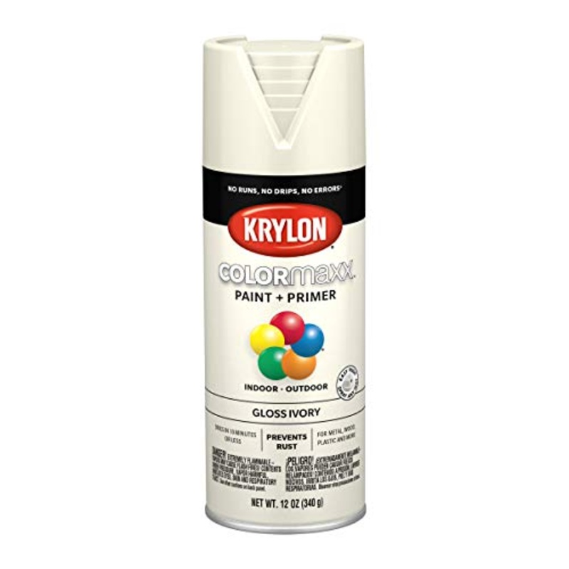 12 oz Krylon K05524007 Ivory COLORmaxx Paint & Primer Spray Paint, Gloss