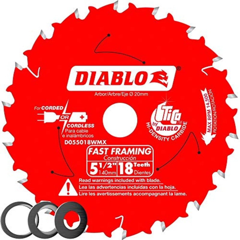 Diablo Tools Circular Saw Blade 5 1/2" x 18 Tooth Fast Framing
