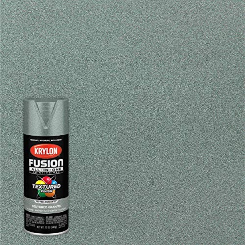 Krylon Fusion All-In-One Adhesive Spray Paint for Indoor/Outdoor Use, 12 oz, Granite