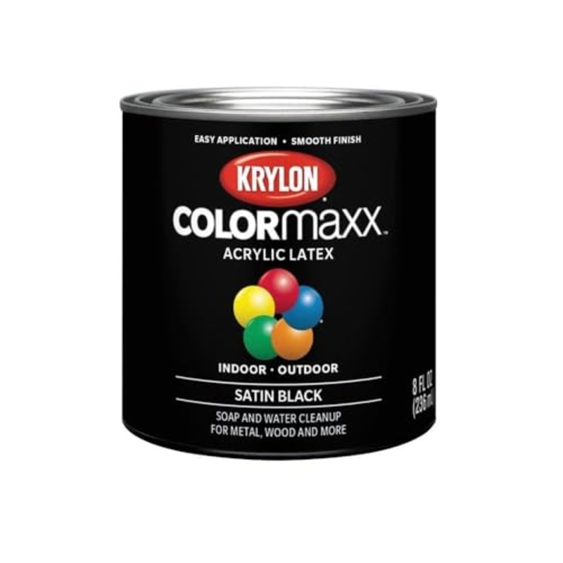 1/2 pt Krylon K05613007 Black COLORmaxx Paint & Primer, Satin