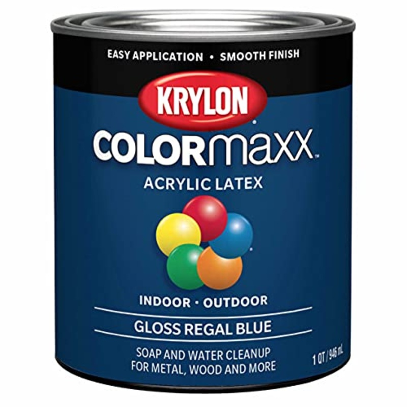 1 qt Krylon K05646007 Regal Blue COLORmaxx Paint & Primer, Gloss