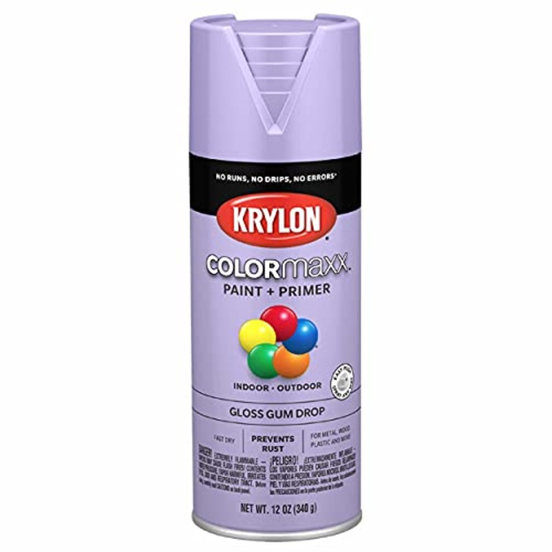 12 oz Krylon K05521007 Gum Drop COLORmaxx Paint & Primer Spray Paint, Gloss