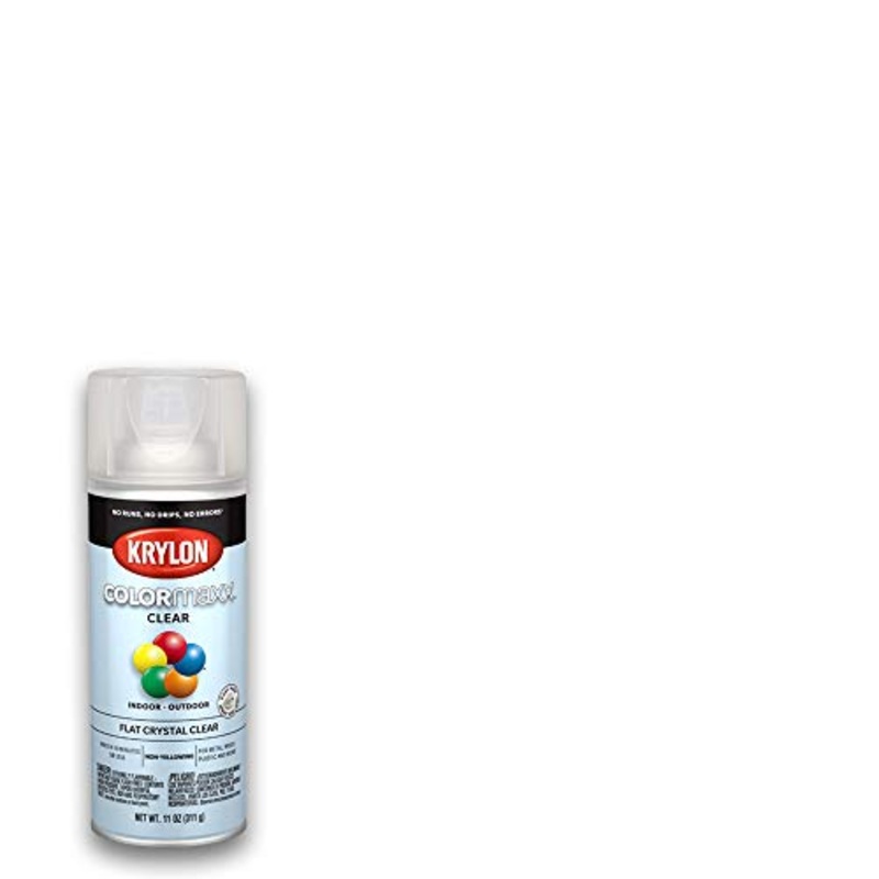 12 oz Krylon K05547007 Crystal Clear COLORmaxx Paint & Primer Spray Paint, Flat