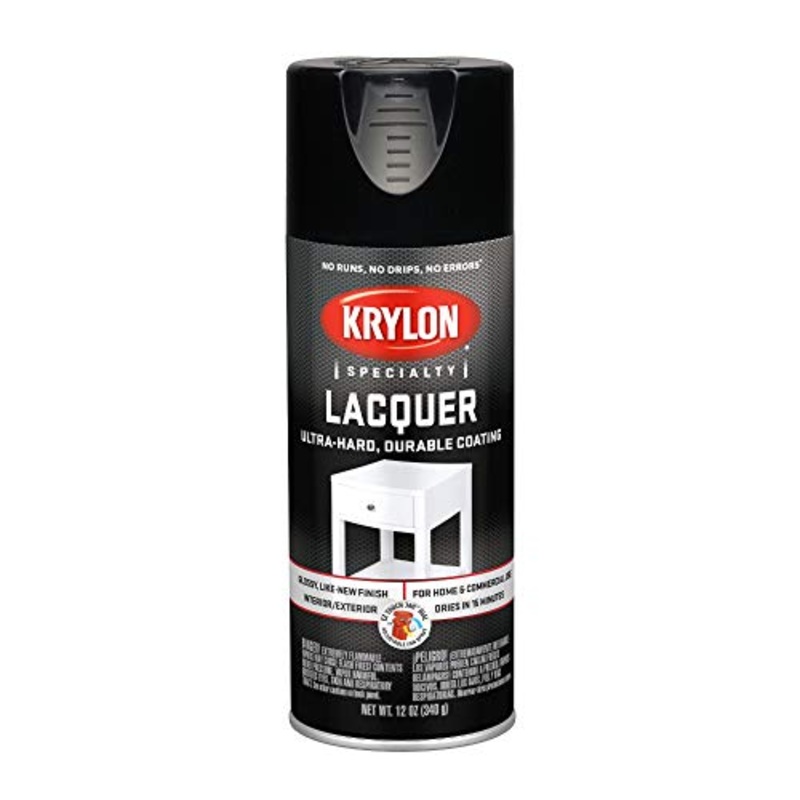 12 oz Krylon K07030777 Black Specialty Lacquer Spray Finish, Gloss